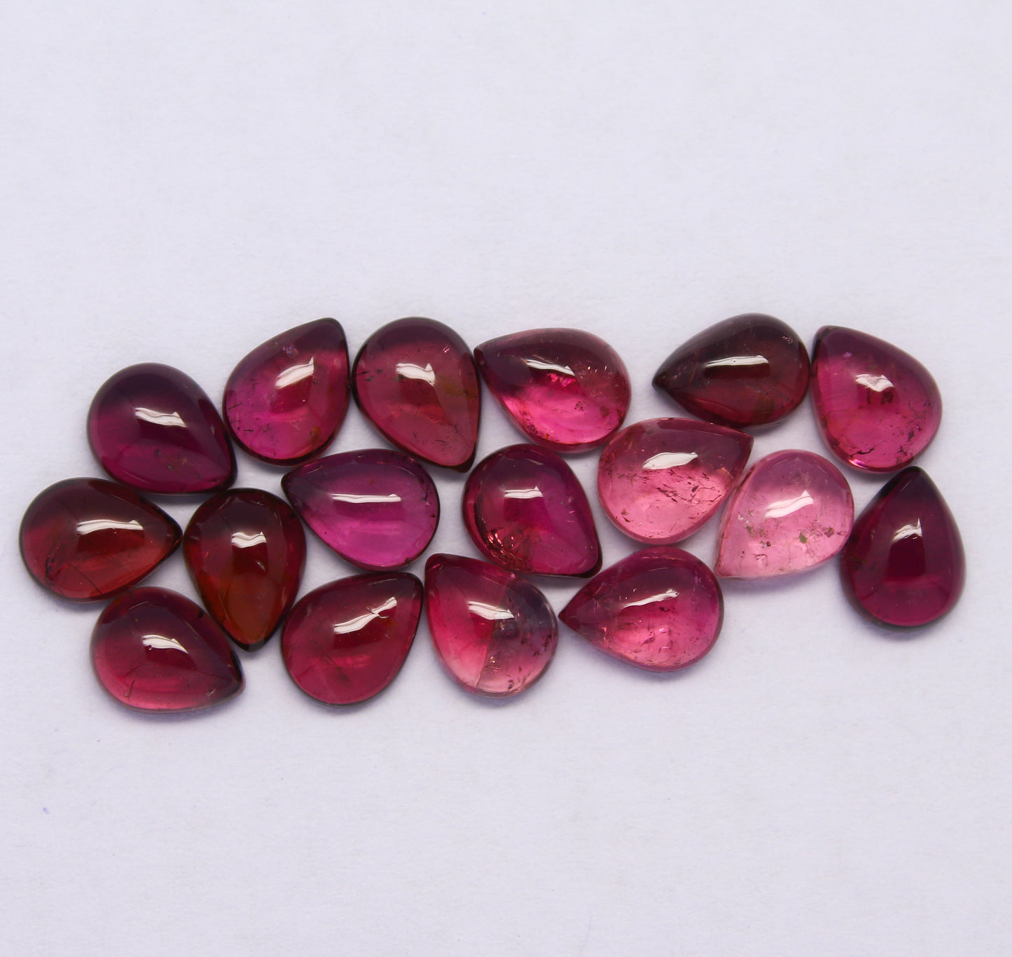 Natural Pink Tourmaline Lot 8x6 MM Pear Shape Cabochon Gemstone Lot