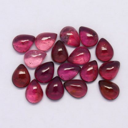 Natural Pink Tourmaline Lot 8x6 MM Pear Shape Cabochon Gemstone Lot