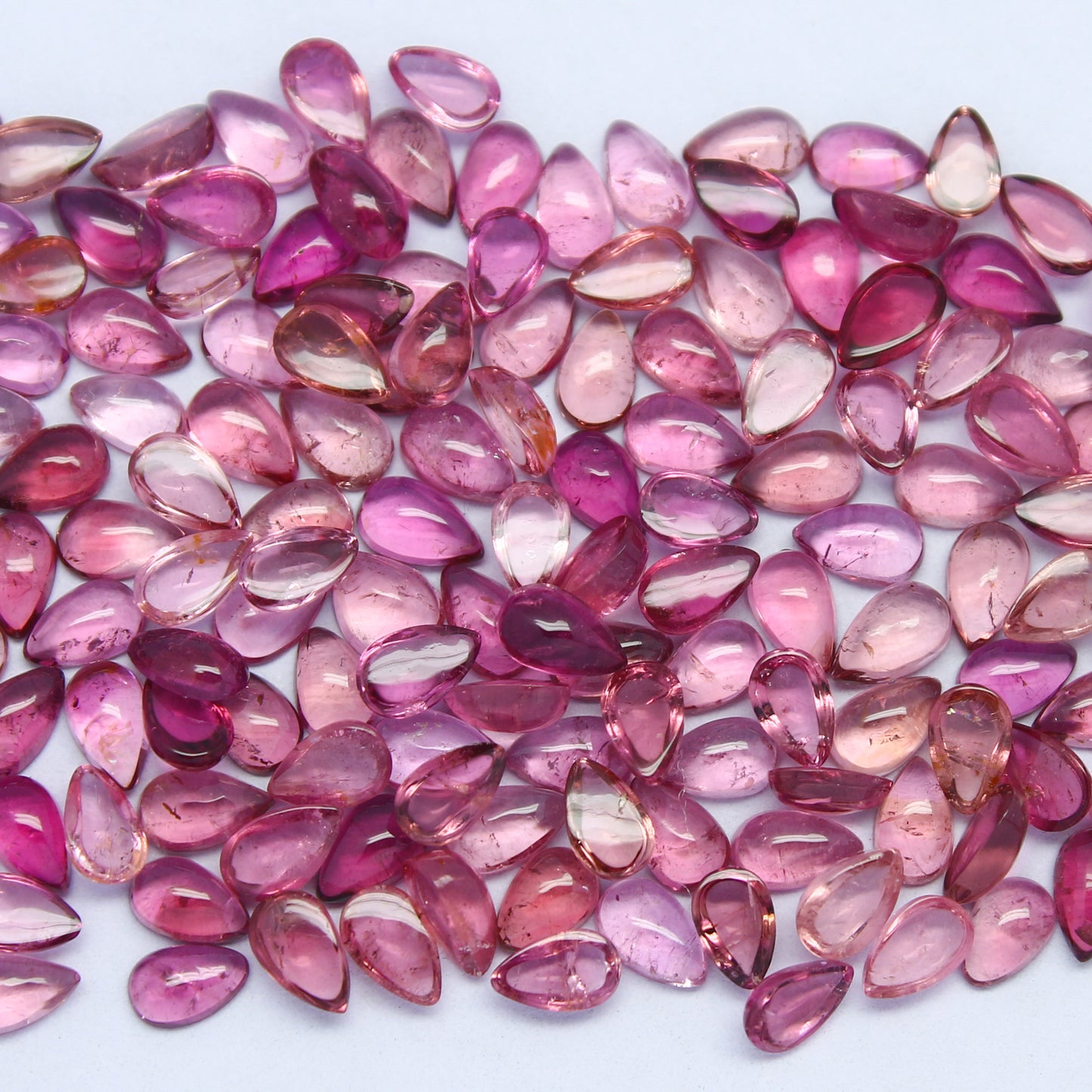 Natural Pink Tourmaline Lot 5x3 MM Pear Shape Cabochon Gemstone Lot