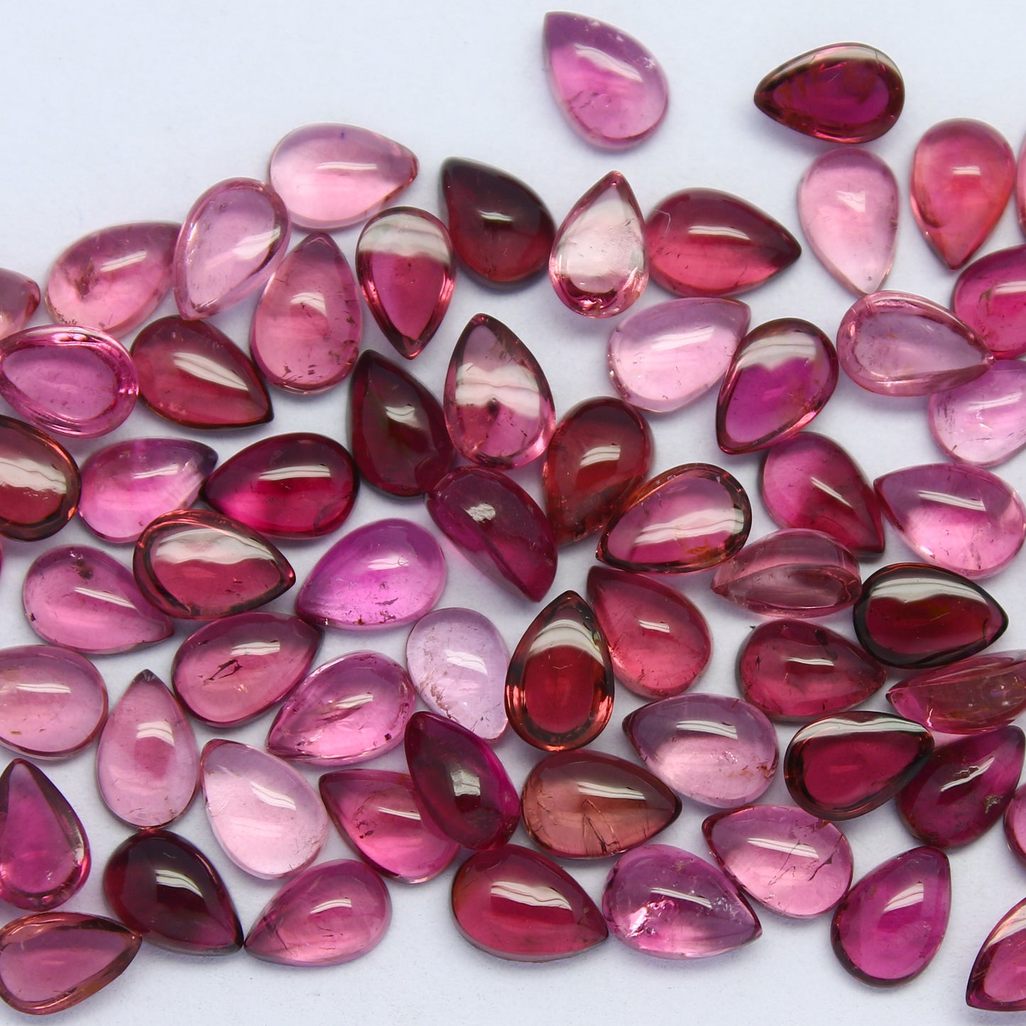 Natural Pink Tourmaline Lot 6x4 MM Pear Shape Cabochon Gemstone Lot