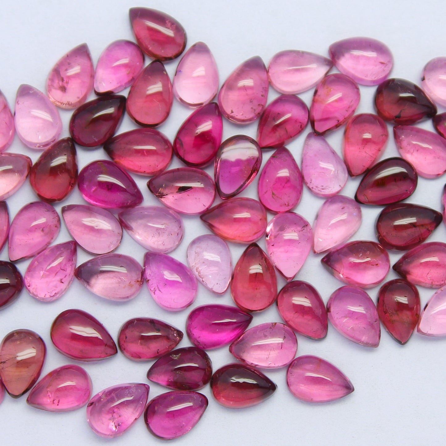 Natural Pink Tourmaline Lot 6x4 MM Pear Shape Cabochon Gemstone Lot