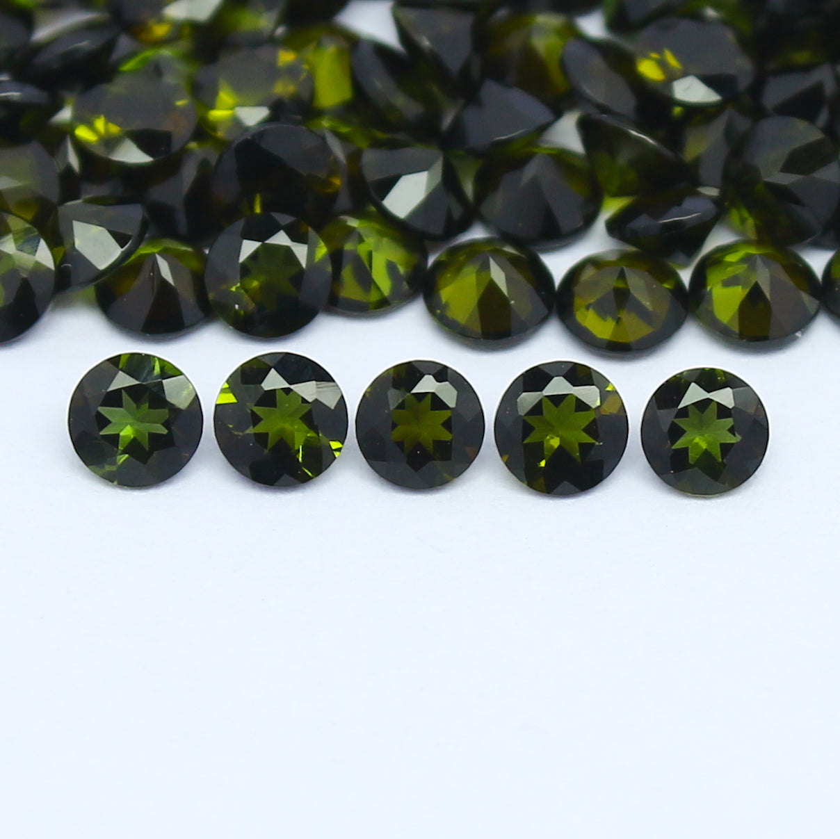 Natural Green Tourmaline Lot 3x3 MM Round Shape Faceted Gemstone Lot