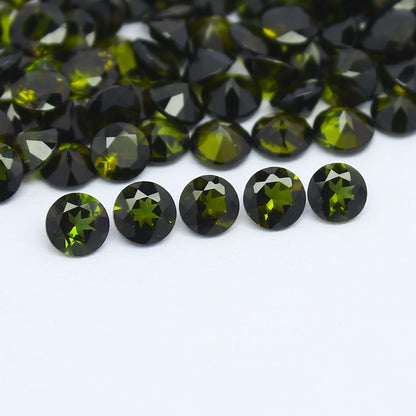 Natural Green Tourmaline Lot 3x3 MM Round Shape Faceted Gemstone Lot