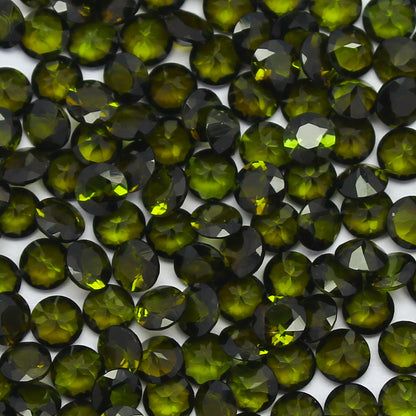 Natural Green Tourmaline Lot 3x3 MM Round Shape Faceted Gemstone Lot