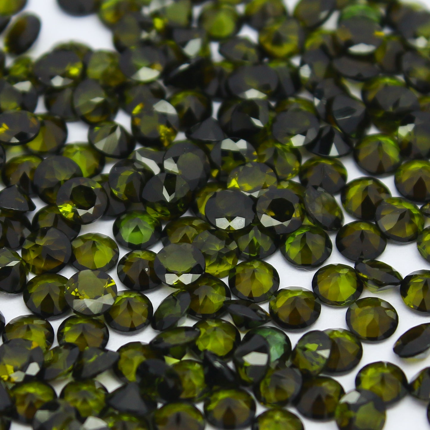 Natural Green Tourmaline Lot 3x3 MM Round Shape Faceted Gemstone Lot