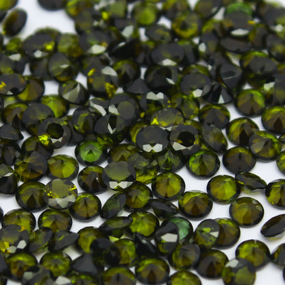 Natural Green Tourmaline Lot 3x3 MM Round Shape Faceted Gemstone Lot