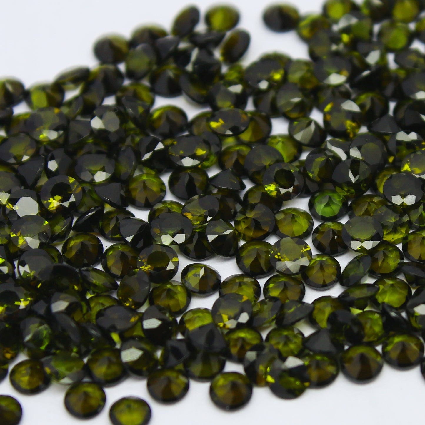 Natural Green Tourmaline Lot 3x3 MM Round Shape Faceted Gemstone Lot