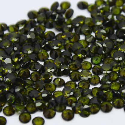 Natural Green Tourmaline Lot 3x3 MM Round Shape Faceted Gemstone Lot