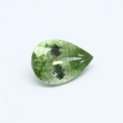 Natural Ludwigite Needles in Peridot 2.07 Carat 10x7 MM Pear Shape Faceted Rutile Peridot Gemstone