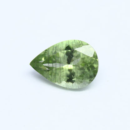 Natural Ludwigite Needles in Peridot 2.07 Carat 10x7 MM Pear Shape Faceted Rutile Peridot Gemstone