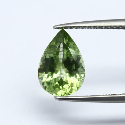 Natural Ludwigite Needles in Peridot 2.07 Carat 10x7 MM Pear Shape Faceted Rutile Peridot Gemstone