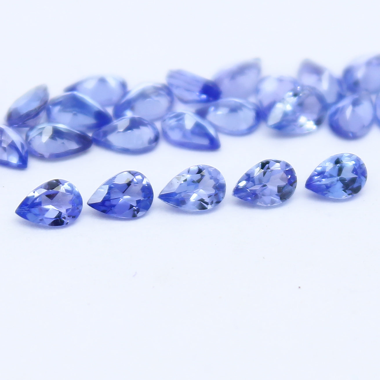 Natural Blue Tanzanite Lot 3x2 MM Pear Shape Faceted Gemstone Lot Tanzanite gemstone for eternity rings melee for gemstone projects