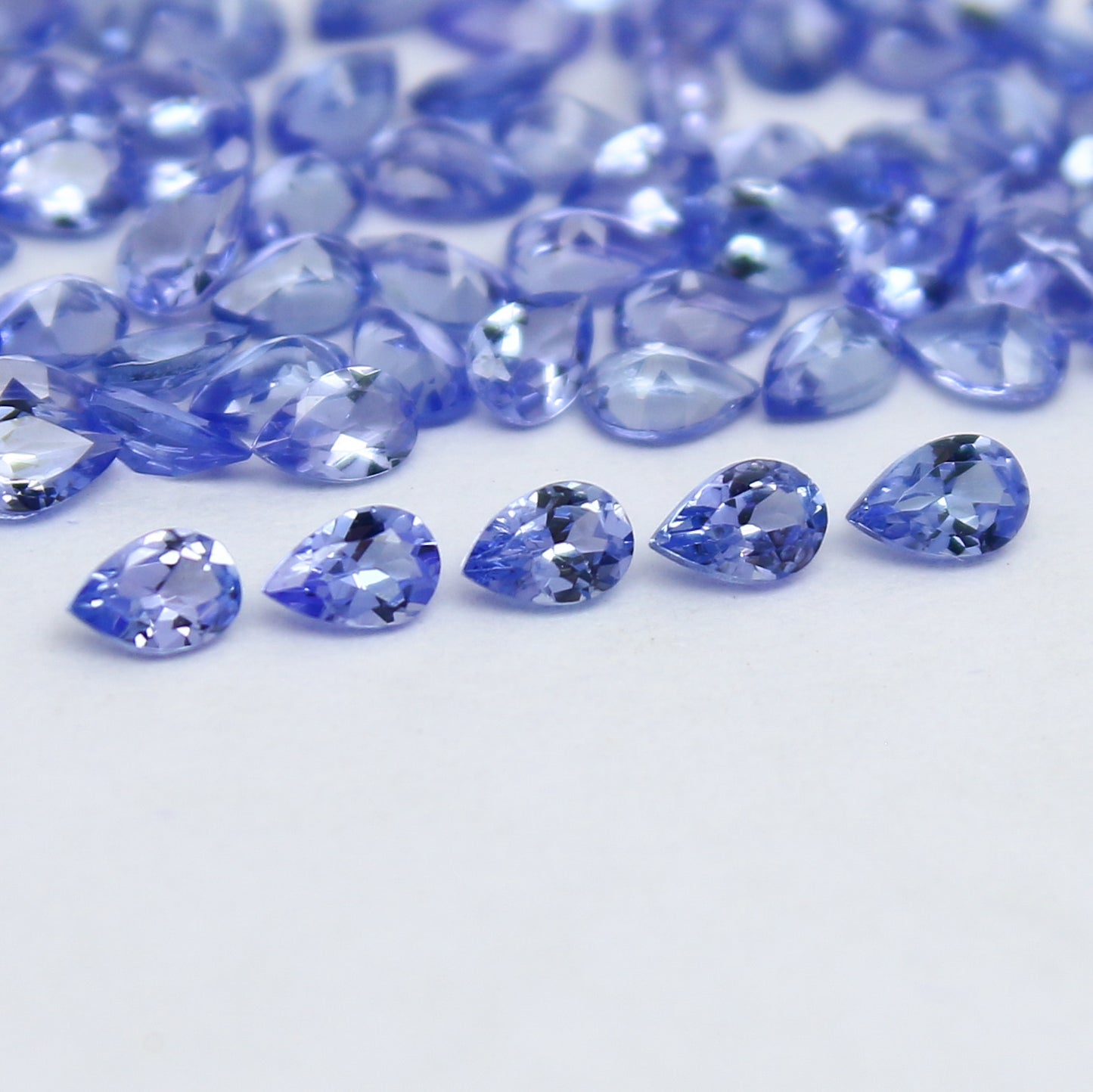 Natural Blue Tanzanite Lot 3x2 MM Pear Shape Faceted Gemstone Lot Tanzanite gemstone for eternity rings melee for gemstone projects