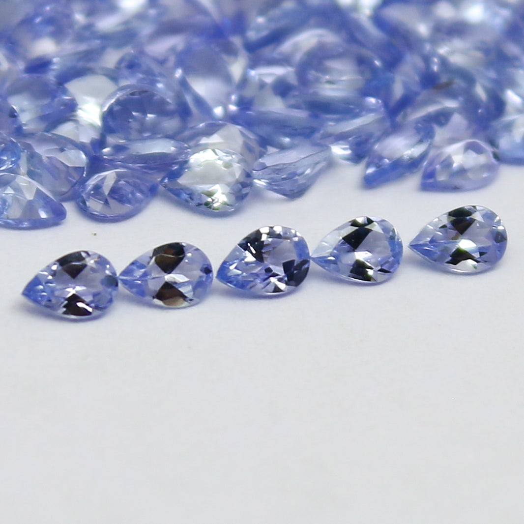 Natural Blue Tanzanite Lot 3x2 MM Pear Shape Faceted Gemstone Lot Tanzanite gemstone for eternity rings melee for gemstone projects