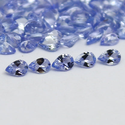 Natural Blue Tanzanite Lot 3x2 MM Pear Shape Faceted Gemstone Lot Tanzanite gemstone for eternity rings melee for gemstone projects