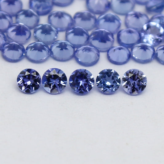 Natural Blue Tanzanite Lot 2x2 MM Round Shape Faceted Gemstone Lot Tanzanite gemstone for eternity rings melee for gemstone projects