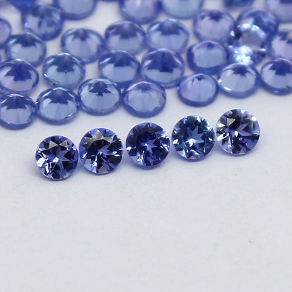 Natural Blue Tanzanite Lot 2x2 MM Round Shape Faceted Gemstone Lot Tanzanite gemstone for eternity rings melee for gemstone projects
