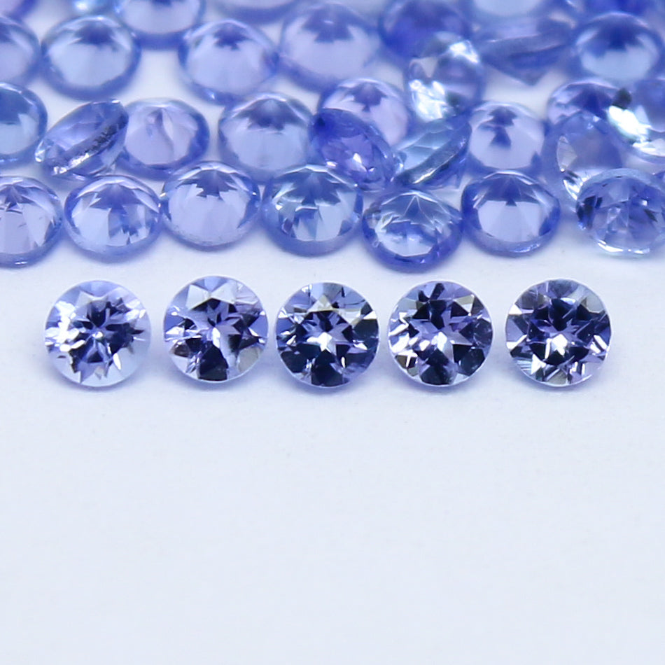 Natural Blue Tanzanite Lot 2x2 MM Round Shape Faceted Gemstone Lot Tanzanite gemstone for eternity rings melee for gemstone projects