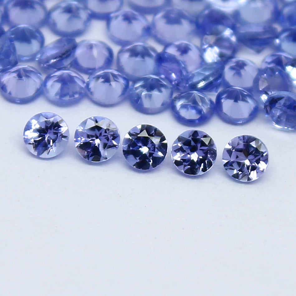 Natural Blue Tanzanite Lot 2x2 MM Round Shape Faceted Gemstone Lot Tanzanite gemstone for eternity rings melee for gemstone projects