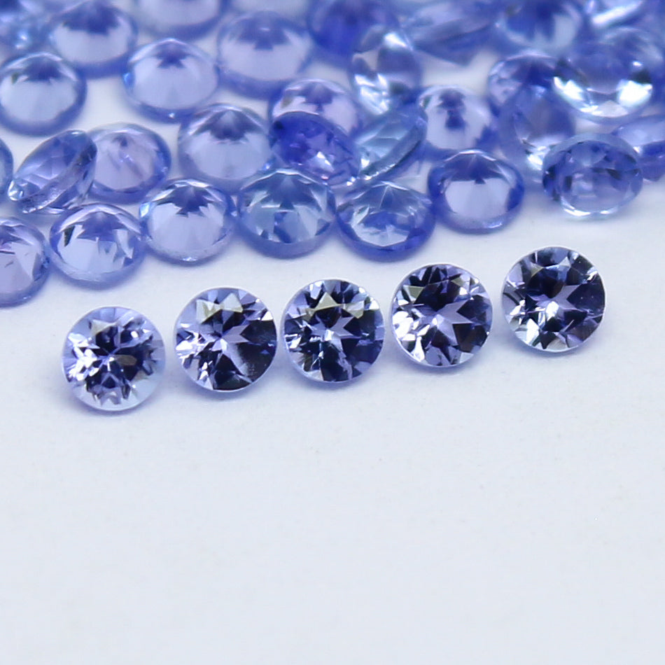 Natural Blue Tanzanite Lot 2x2 MM Round Shape Faceted Gemstone Lot Tanzanite gemstone for eternity rings melee for gemstone projects