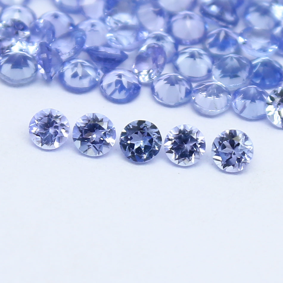 Natural Blue Tanzanite Lot 2x2 MM Round Shape Faceted Gemstone Lot Tanzanite gemstone for eternity rings melee for gemstone projects