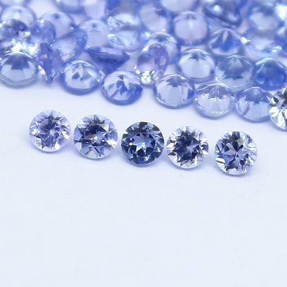 Natural Blue Tanzanite Lot 2x2 MM Round Shape Faceted Gemstone Lot Tanzanite gemstone for eternity rings melee for gemstone projects