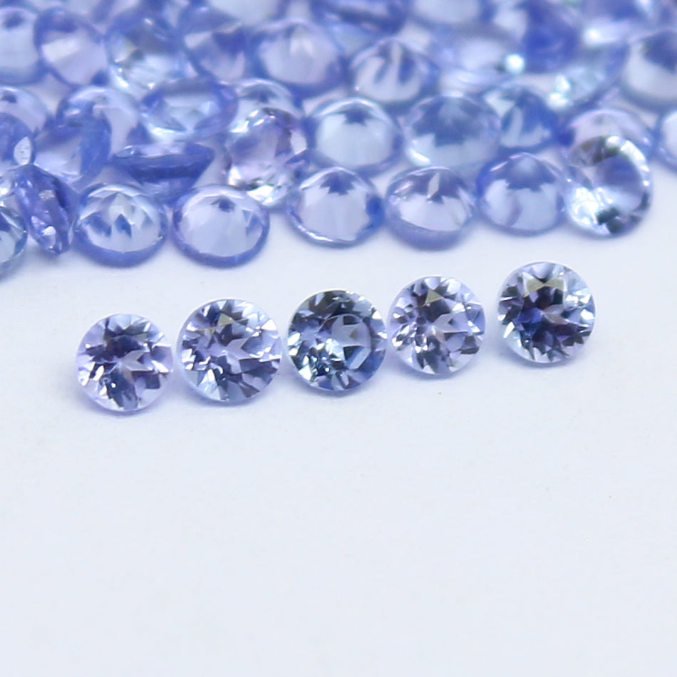 Natural Blue Tanzanite Lot 2x2 MM Round Shape Faceted Gemstone Lot Tanzanite gemstone for eternity rings melee for gemstone projects
