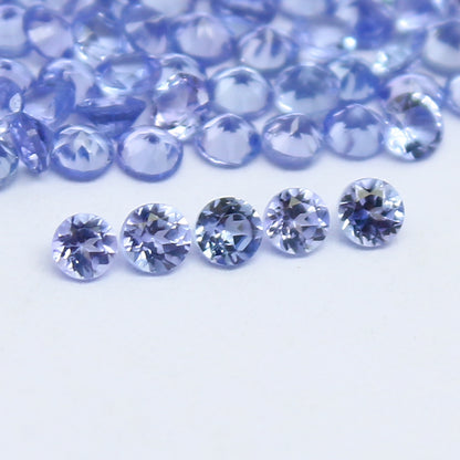 Natural Blue Tanzanite Lot 2x2 MM Round Shape Faceted Gemstone Lot Tanzanite gemstone for eternity rings melee for gemstone projects
