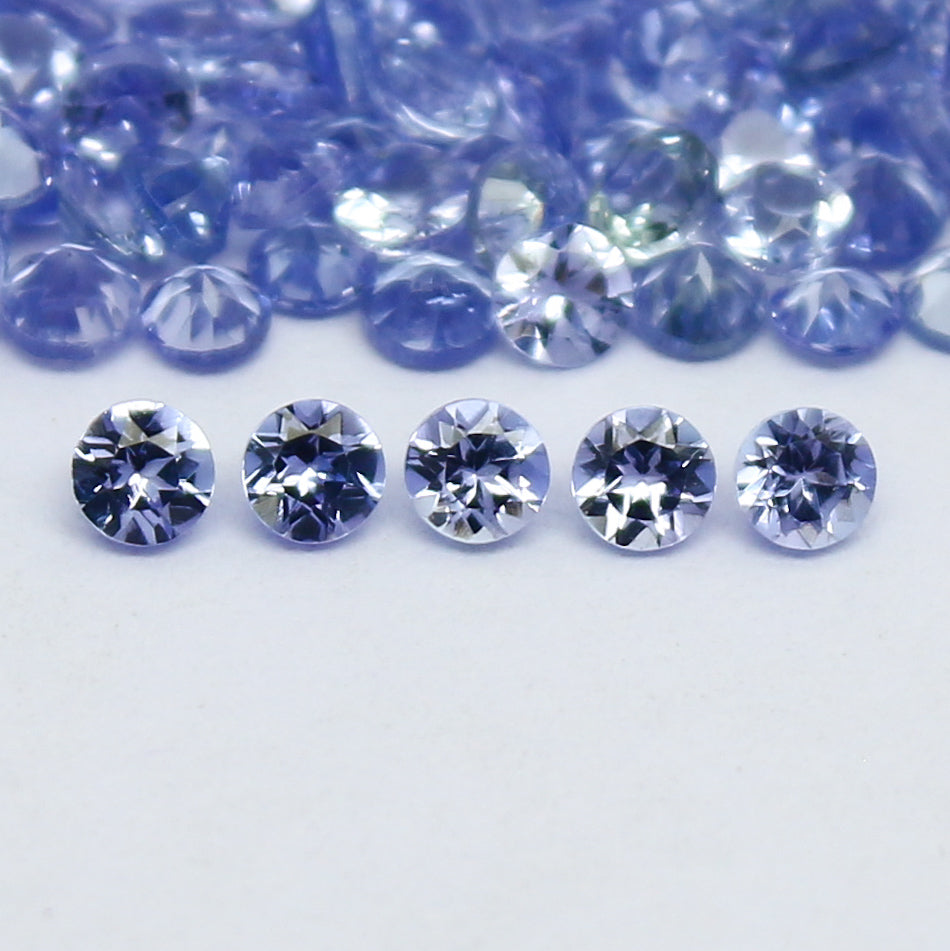 Natural Blue Tanzanite Lot 2x2 MM Round Shape Faceted Gemstone Lot Tanzanite gemstone for eternity rings melee for gemstone projects