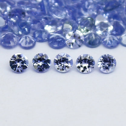 Natural Blue Tanzanite Lot 2x2 MM Round Shape Faceted Gemstone Lot Tanzanite gemstone for eternity rings melee for gemstone projects