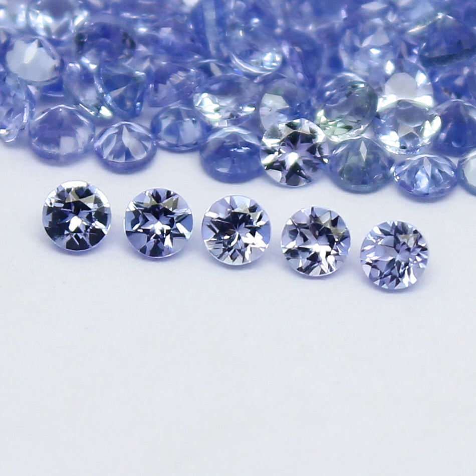 Natural Blue Tanzanite Lot 2x2 MM Round Shape Faceted Gemstone Lot Tanzanite gemstone for eternity rings melee for gemstone projects