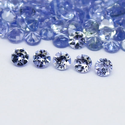 Natural Blue Tanzanite Lot 2x2 MM Round Shape Faceted Gemstone Lot Tanzanite gemstone for eternity rings melee for gemstone projects