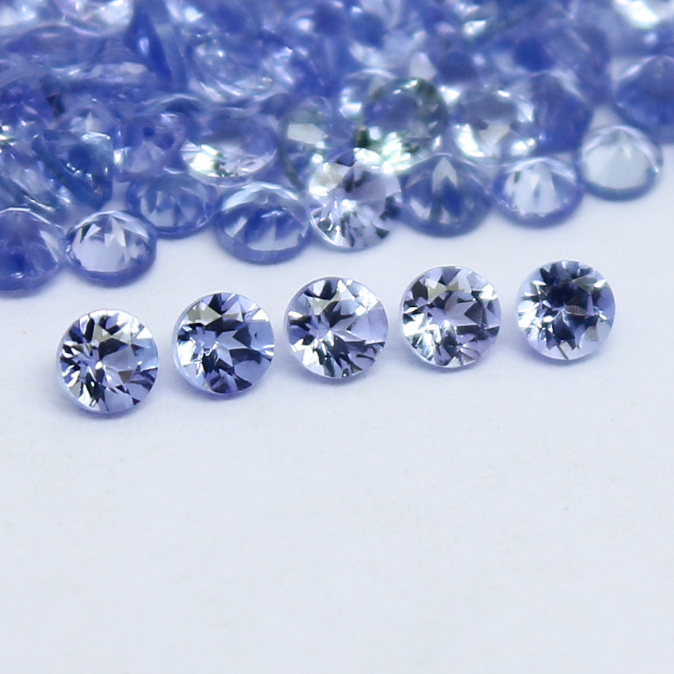 Natural Blue Tanzanite Lot 2x2 MM Round Shape Faceted Gemstone Lot Tanzanite gemstone for eternity rings melee for gemstone projects