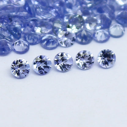 Natural Blue Tanzanite Lot 2x2 MM Round Shape Faceted Gemstone Lot Tanzanite gemstone for eternity rings melee for gemstone projects