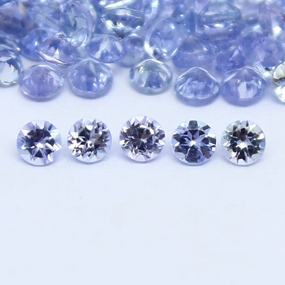 Natural Blue Tanzanite Lot 2x2 MM Round Shape Faceted Gemstone Lot Tanzanite gemstone for eternity rings melee for gemstone projects