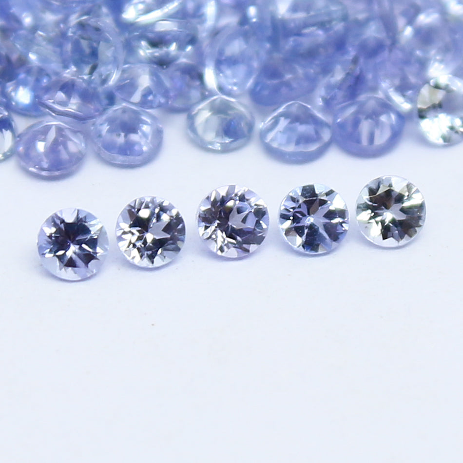 Natural Blue Tanzanite Lot 2x2 MM Round Shape Faceted Gemstone Lot Tanzanite gemstone for eternity rings melee for gemstone projects