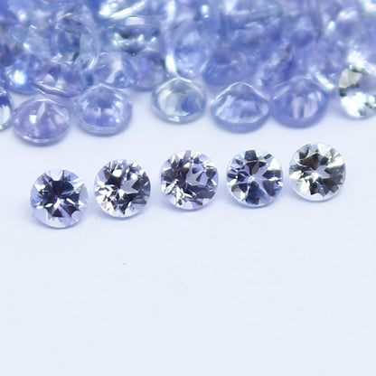 Natural Blue Tanzanite Lot 2x2 MM Round Shape Faceted Gemstone Lot Tanzanite gemstone for eternity rings melee for gemstone projects