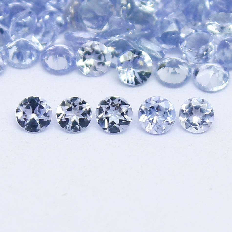Natural Blue Tanzanite Lot 2x2 MM Round Shape Faceted Gemstone Lot Tanzanite gemstone for eternity rings melee for gemstone projects