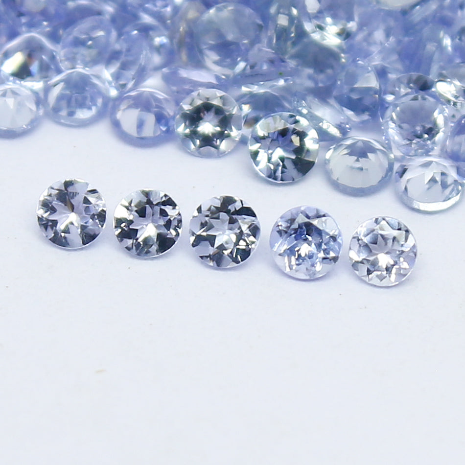 Natural Blue Tanzanite Lot 2x2 MM Round Shape Faceted Gemstone Lot Tanzanite gemstone for eternity rings melee for gemstone projects