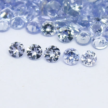 Natural Blue Tanzanite Lot 2x2 MM Round Shape Faceted Gemstone Lot Tanzanite gemstone for eternity rings melee for gemstone projects