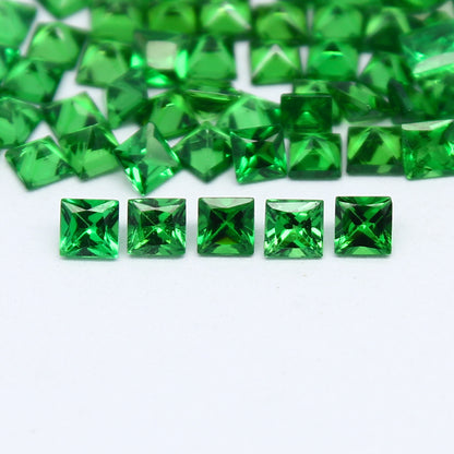 Natural Tsavorite Lot 2.00-2.30 MM Square Shape Faceted Gemstone Lot