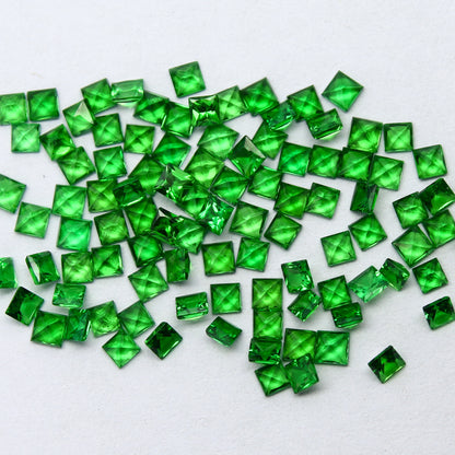 Natural Tsavorite Lot 2.00-2.30 MM Square Shape Faceted Gemstone Lot