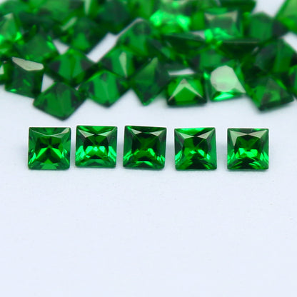 Natural Tsavorite Lot 2.00-2.30 MM Square Shape Faceted Gemstone Lot