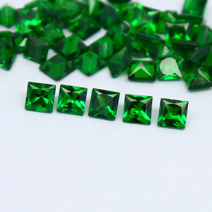 Natural Tsavorite Lot 2.00-2.30 MM Square Shape Faceted Gemstone Lot