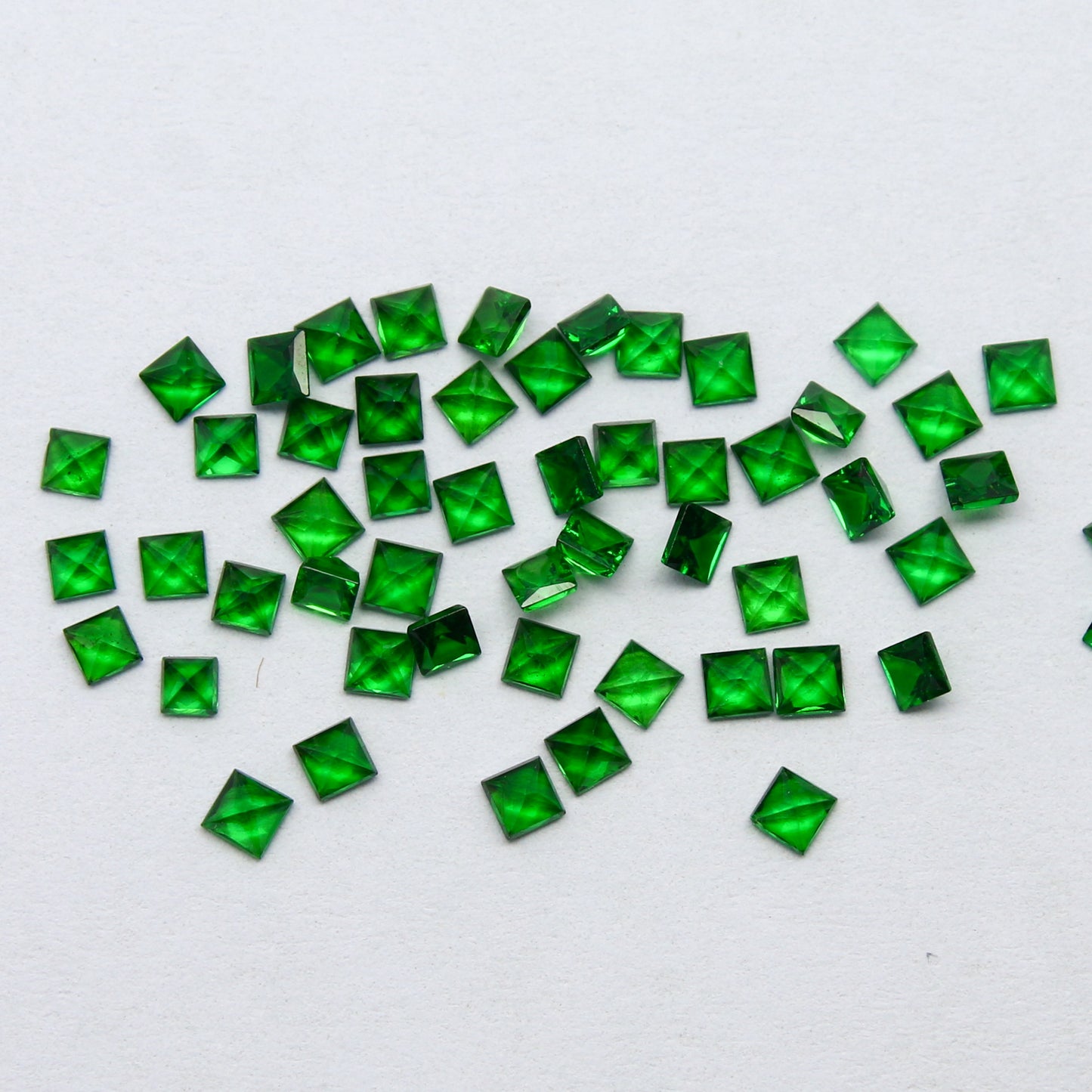 Natural Tsavorite Lot 2.00-2.30 MM Square Shape Faceted Gemstone Lot