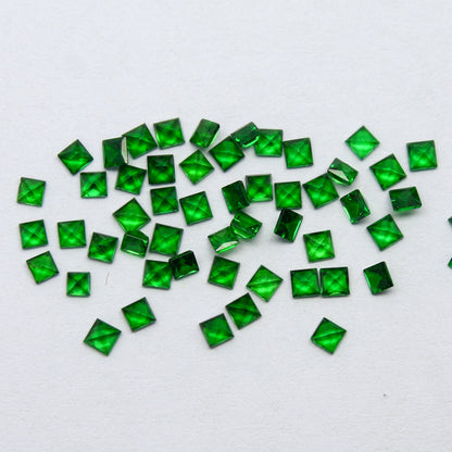 Natural Tsavorite Lot 2.00-2.30 MM Square Shape Faceted Gemstone Lot
