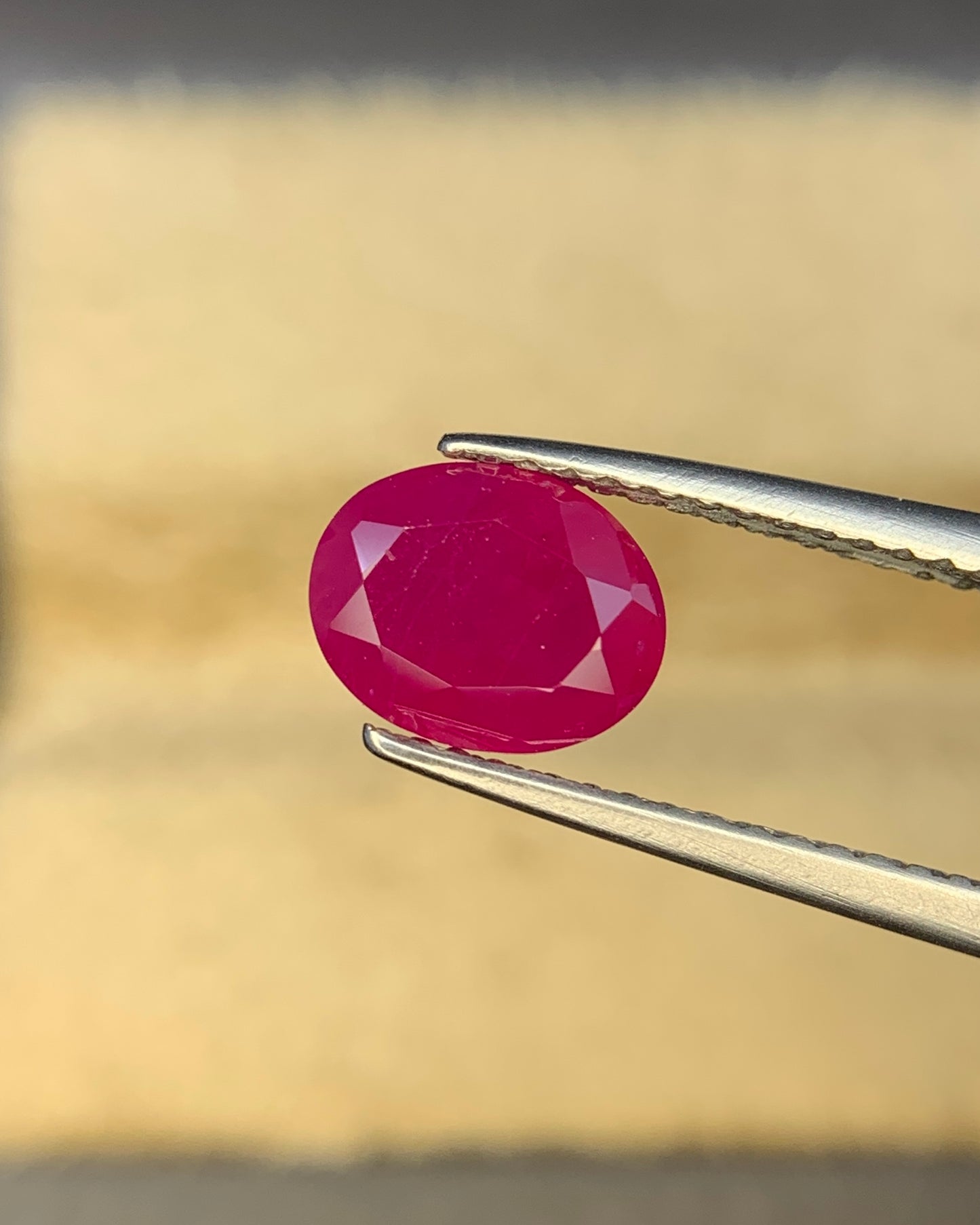 Natural Ruby 1.64 Carat 7.7x6 MM Oval Shape Faceted Gemstone 