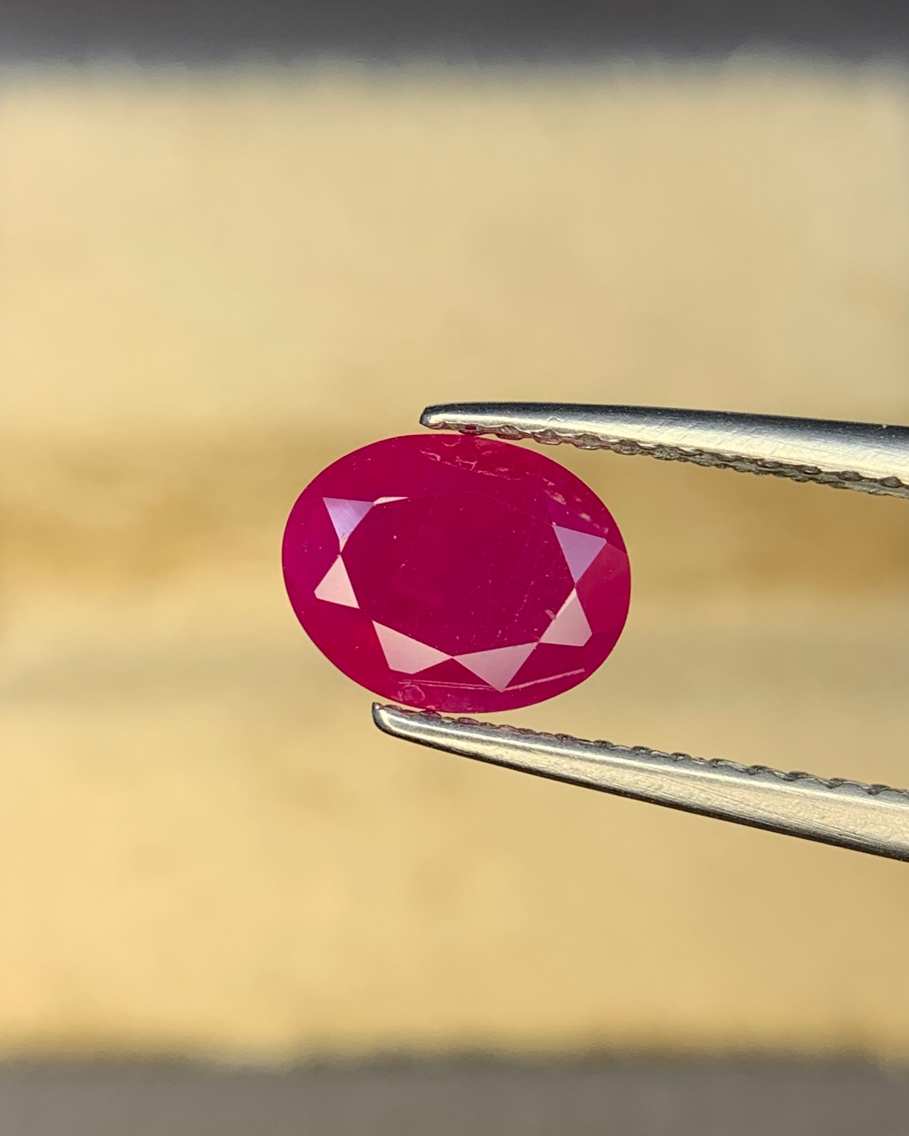 Natural Ruby 1.64 Carat 7.7x6 MM Oval Shape Faceted Gemstone 
