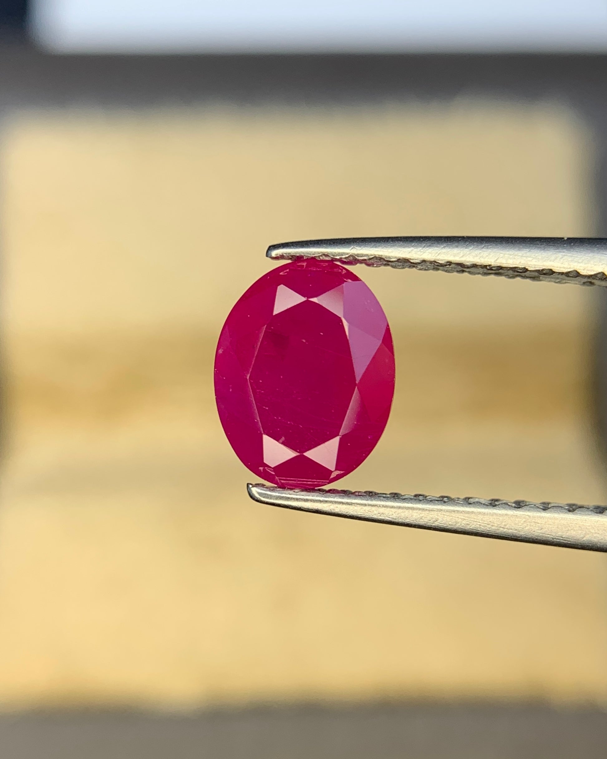 Natural Ruby 1.64 Carat 7.7x6 MM Oval Shape Faceted Gemstone 