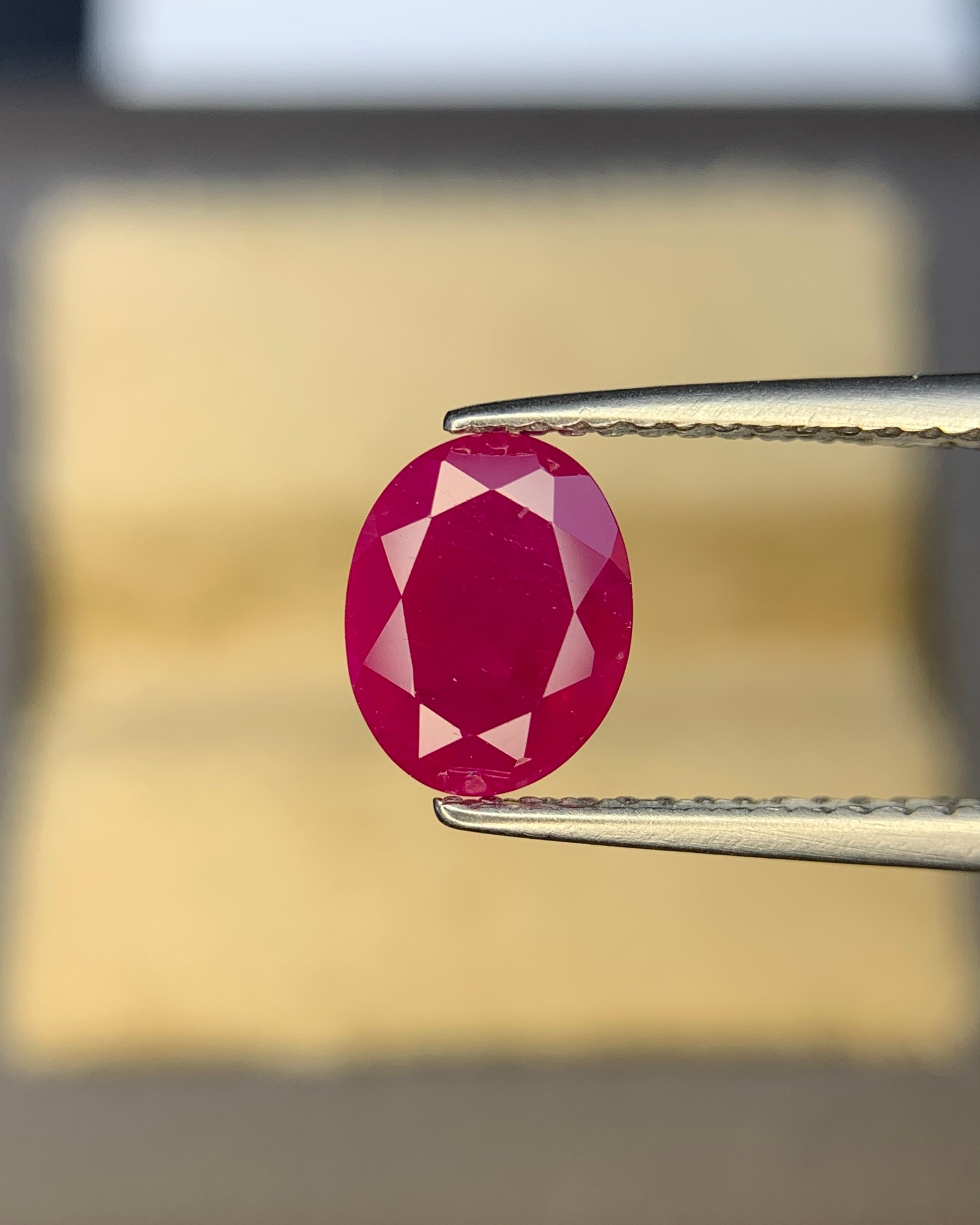 Natural Ruby 1.64 Carat 7.7x6 MM Oval Shape Faceted Gemstone 